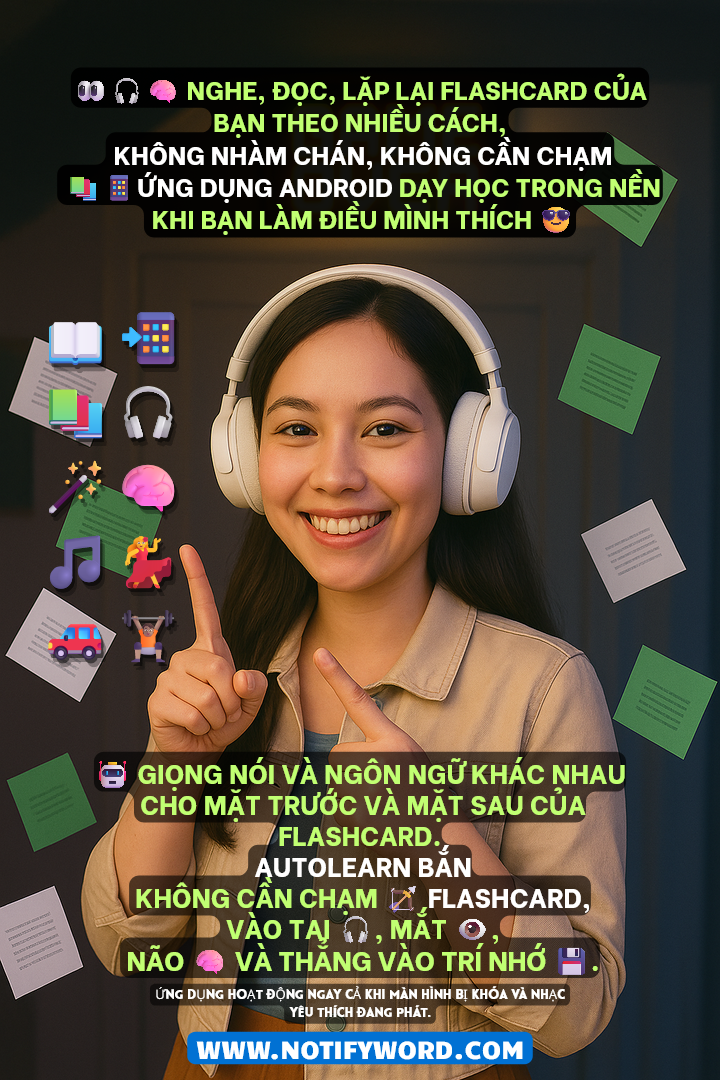 Thẻ ghi nhớ có giọng nói sẽ tự động đọc theo nhiều cách khác nhau